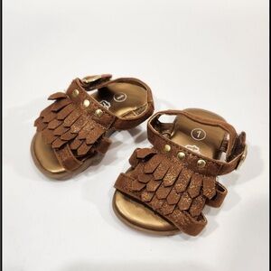 Baby Girl Brown Fringe Sandals NWOT